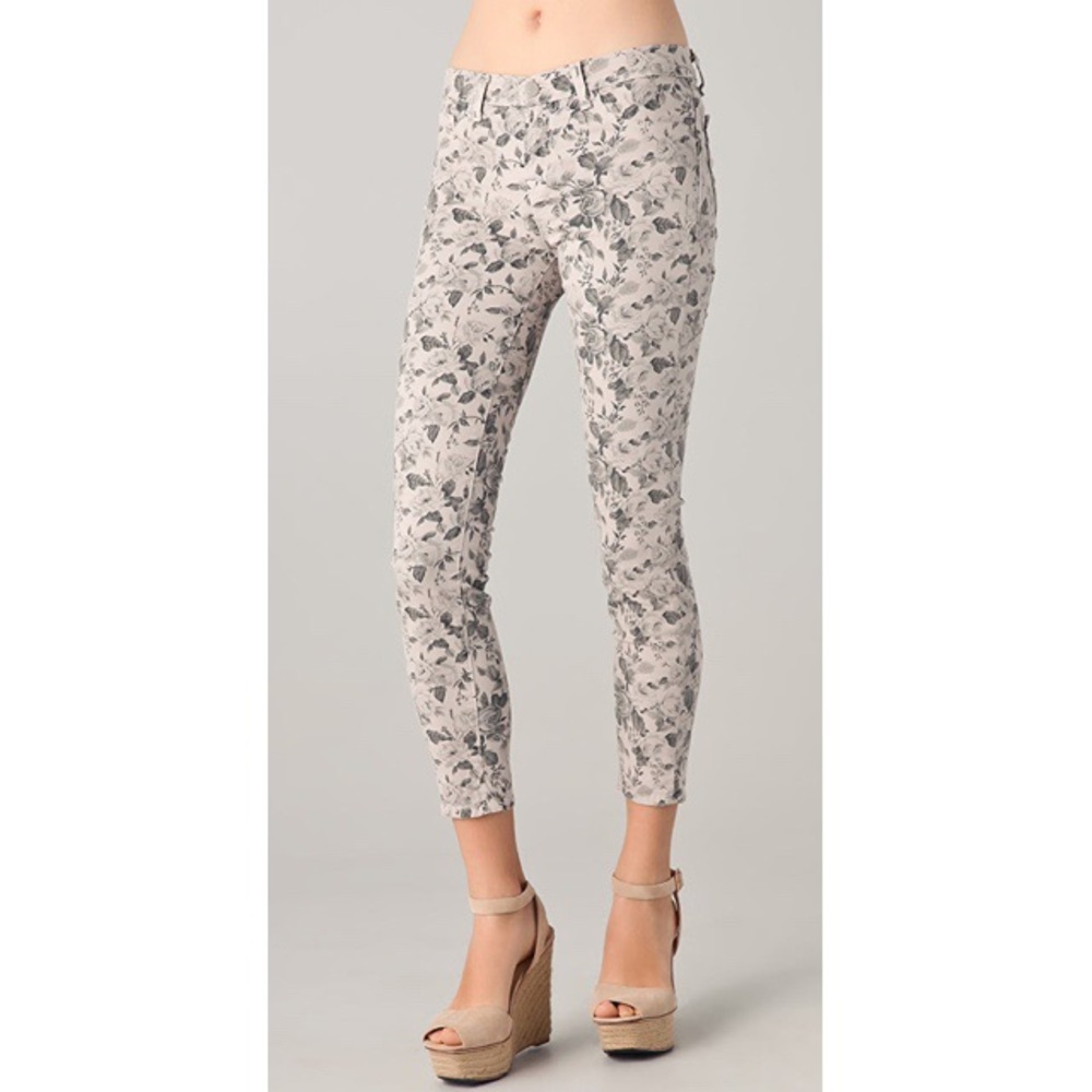 J Brand Cropped Floral Skinny Jeans